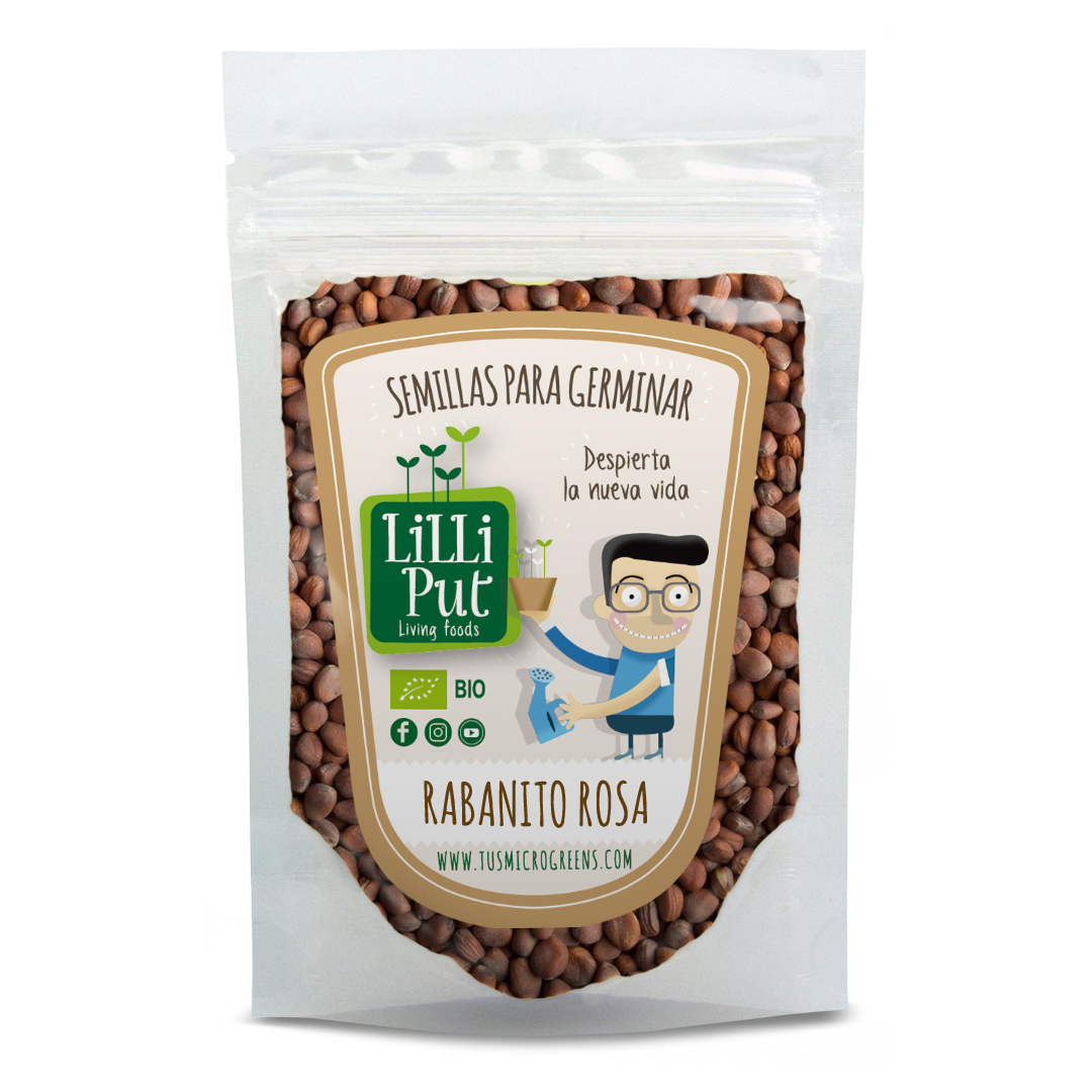 Semillas Rábano Rosa para brotes y germinados