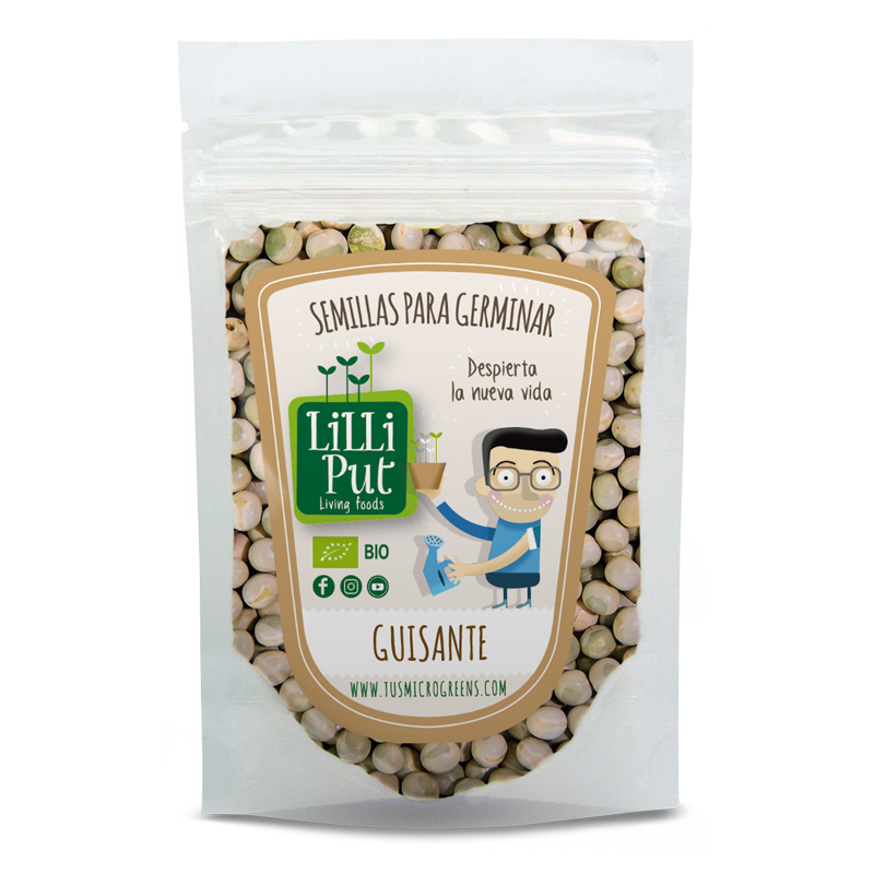 guisantes para cultivo de brotes o microgreens